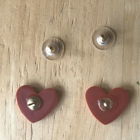 Handmade Heart Earrings Posts Polymer Clay Valentine Birthday Romance Cu… - Picture 7 of 7